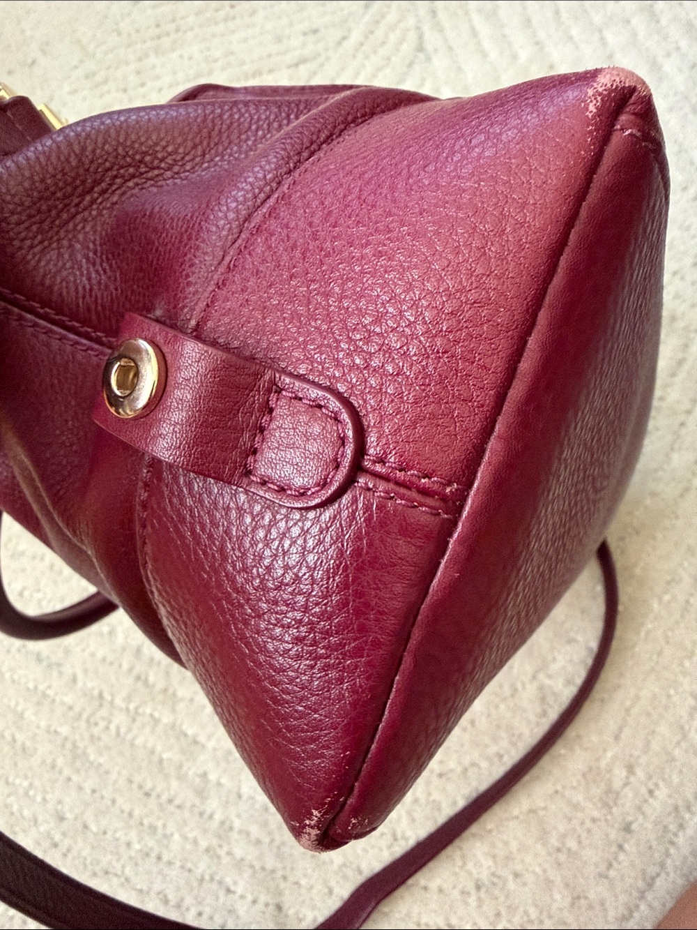 TORY BURCH, Wine Maroon Satchel Purse - Picture 11 of 11
